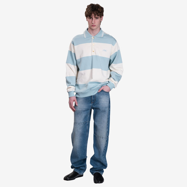 Drôle de Monsieur Mens Le Polo Drole Raye in Blue