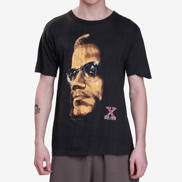 Earthling VIP Mens Malcolm X Vintage T-Shirt in Black