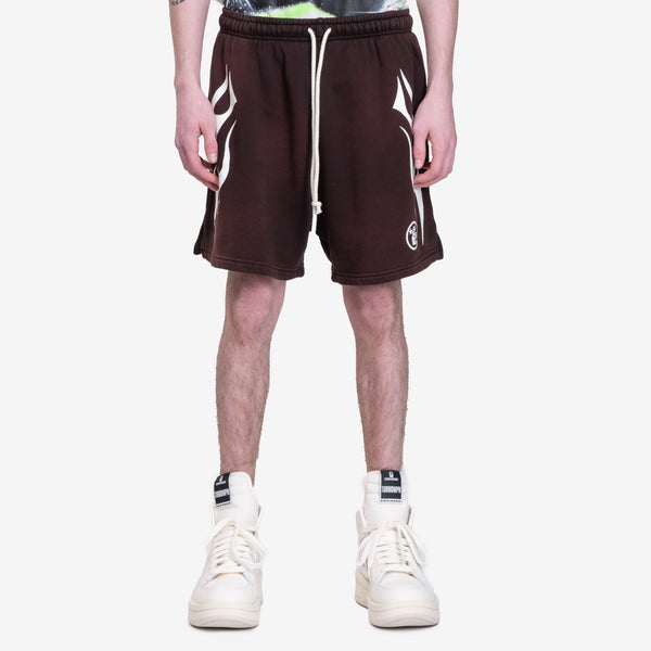 Capsule 11 - HELLSTAR Mens Flame Shorts in Brown