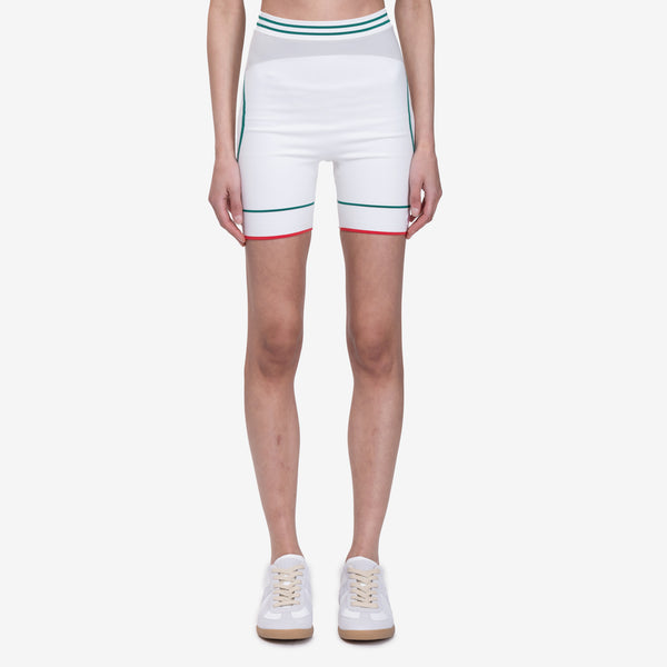 Womens Casablanca Paris Sports Shorts in Off White