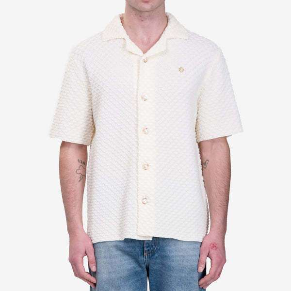 Mens Casablanca Summer Knit Shirt in White