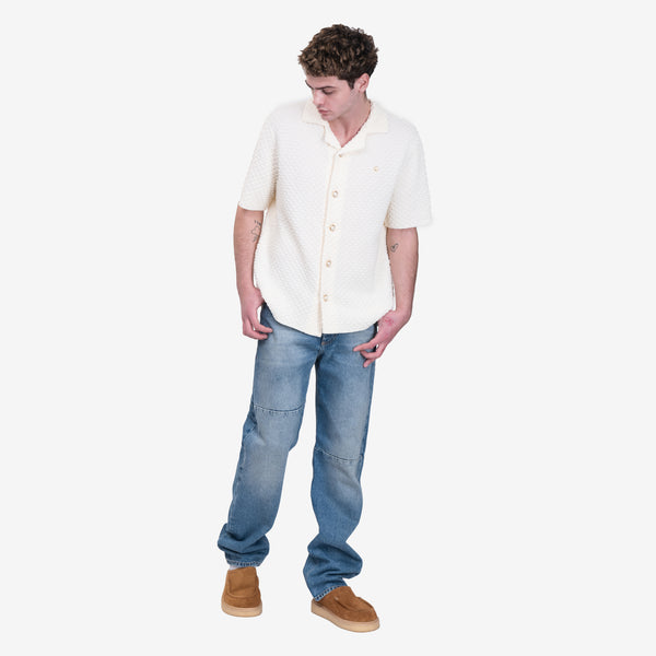 Mens Casablanca Summer Knit Shirt in White