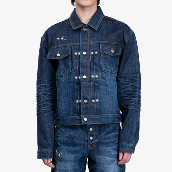 Thug Club - Mens Naval Warfare Denim Jacket in Blue