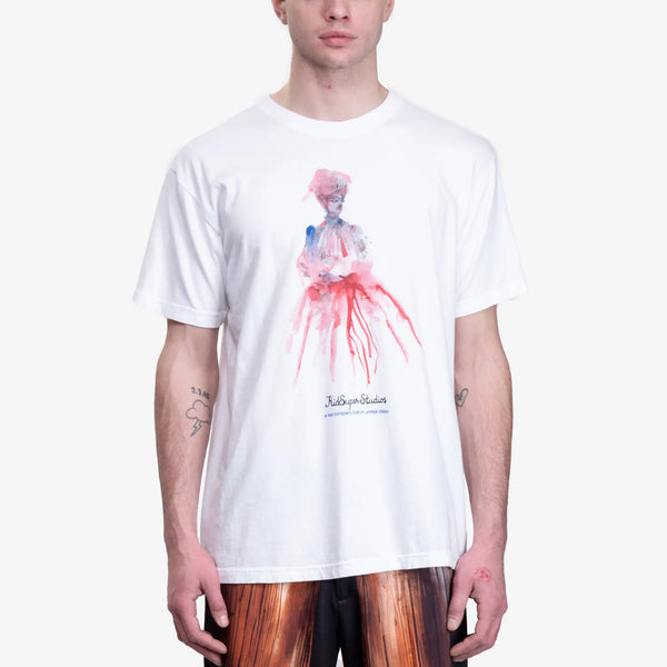 Kidsuper Mens Painted Woman T-Shirt in White