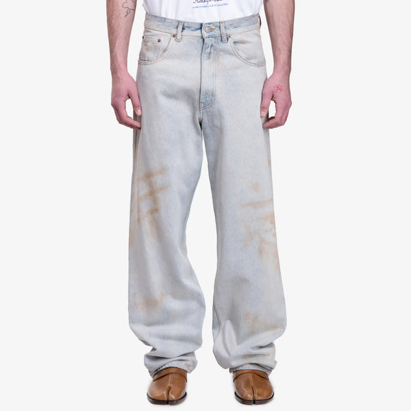 Maison Margiela MM6 Mens Distressed Jeans in Light Blue
