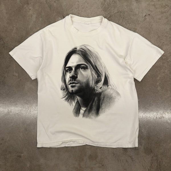 Earthling VIP Mens Kurt Cobain Vintage T-Shirt in White