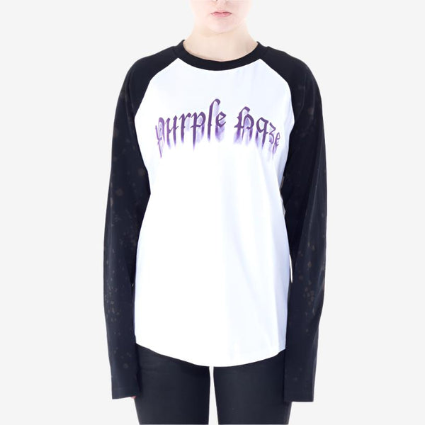 Palm Angels Mens Purple Haze LS Tee in White