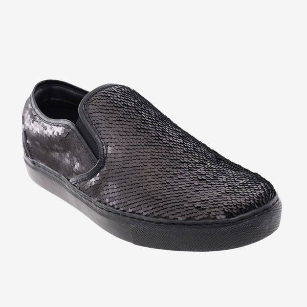 Juun.J Mens Sequin Slip On Sneakers 