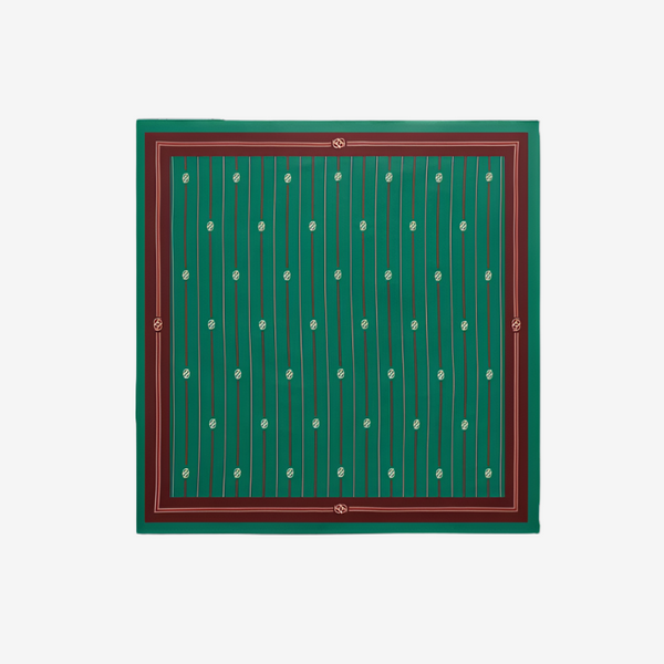 Drôle de Monsieur Unisex Le Foulard Rayé Monogramme in Emerald